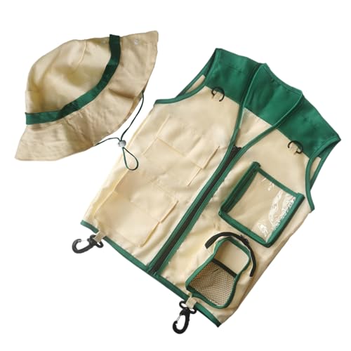 Sollee Entdecker Weste Für Kinder - Kinder Rollenspielkostüm,Pädagogisches Weste und Set für zum Entdecken und Lernen für Dschungel Garten Picknick Klassenzimmer Zoo Wandern von Sollee