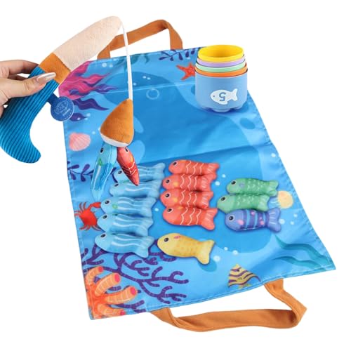 Sollee Fishing Game - Sortier Angelspiel | Interaktives Lernspielzeug Mit Stapelbechern Sinneswahrnehmung Für Vorschulkinder Wasser Kinder Badewanne Partyschwimmbecken von Sollee