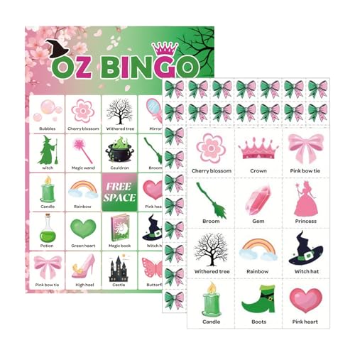 Sollee Hexen Bingo Kartenspiel - Hexen Halloween Partygeschenke Bingo Spiele,Interaktives Kartenset Für Familienkinder Schulische Feste Anfänger Klassenfeiern von Sollee