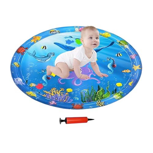Sollee Wasserspielmatte für Katzen, interaktives Katzenspielzeug, 99 x 99 cm, interaktives Spielzeug, Kühlkissen mit Pumpe für heißes Wetter, drinnen und draußen, Garten, Wohnung, Welpen, Sommer von Sollee