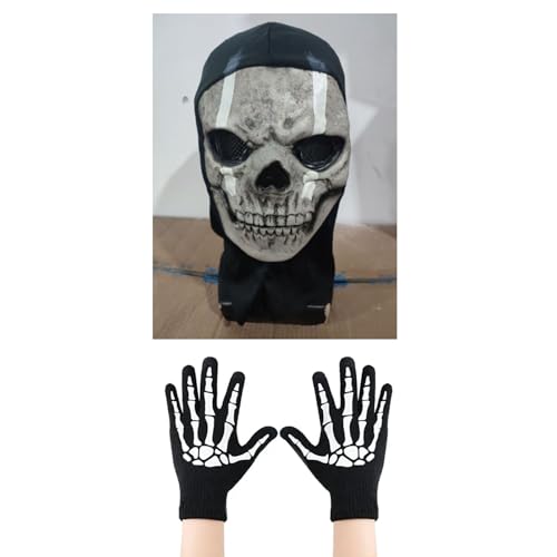 Solorass Ghostface Maske Erwachsene Halloween maske horror movie gruselmasken Mit Kunstblut Prop für Karneval Fasching (A) von Solorass