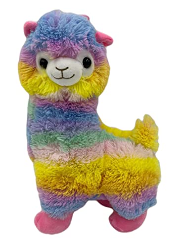 Alpaka Regenbogen Plüsch-Tier 43 cm groß niedliches weiches Kuschel-Tier XXL Lama Rainbow Spielzeug bunt Baby Valentinstag Geburtstag Weihnachten Hochzeitstag Geschenkideen von Soma