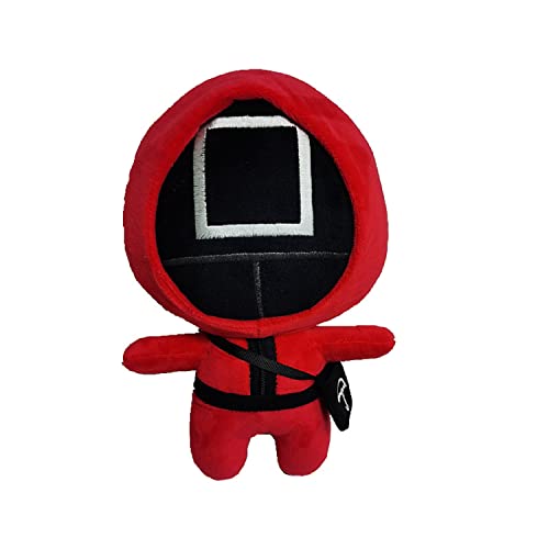 Kuscheltier Figur Plüsch Squid Tintenfisch Spiel Puppe im Kostüm XL 23cm Plüschtier Rot TV Serie Cosplay (Rot Quadrat) von Soma