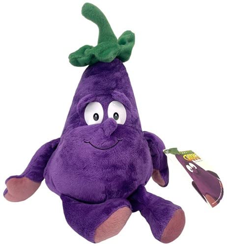 Kuscheltier Plüschtier Goodness Gang Kissen Gemüse 20 cm Speise Obst Zubehör für Kaufladen und Kinderküche ür Mädchen, Jungen & Babys Flauschiges Stofftier zum Spielen (Aubergine) von Soma