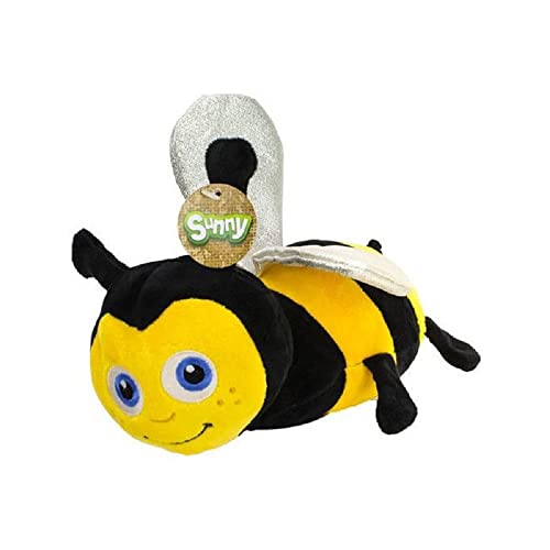 Wende Kuscheltier Wende Plüschtier 30 cm Biene Blume gelb schwarz für Mädchen, Jungen & Babys – Flauschiges Stofftier zum Spielen, Sammeln & Kuscheln – Gemütliches Schmusetier von soma