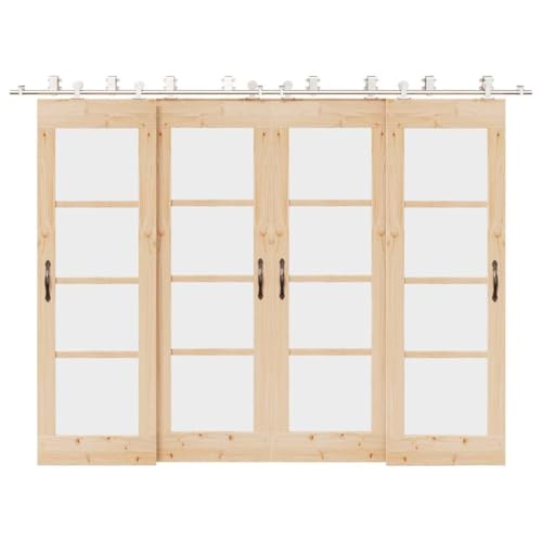 Schiebetür-Beschlagsatz 183 cm Edelstahl Silbern, Somanki Schiebetürsystem, Schiebetür Beschlag - 3295767 von Somanki