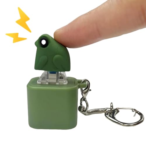Frösche-Quaken-Spielzeug, wiederaufladbares Zappelspielzeug Schlüsselanhänger mit bunten Lichtern und Sound, kreative quakender Frösche Keycap für Ängste (1) von Somerway