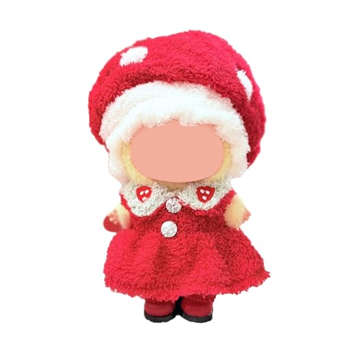 Puppenbekleidung Set für 17cm Labubu Puppen, Labubu Kleidung, Outfit -Set mit Hut oder Kopfbedeckung, Plüschkleidung Noverall Röcke und Freizeit-Sets (2-6) von Somerway