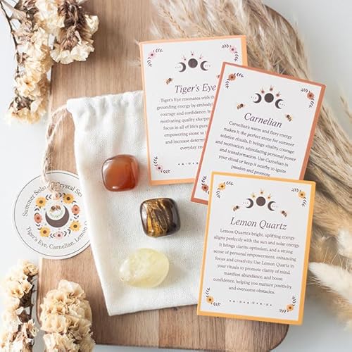 Something Different Wholesale Sommersonnenwende Kristall-Set – Tigerauge, Karneol & Zitronenquarz für Stärkung, Kreativität und Klarheit – umweltfreundlicher Beutel im Lieferumfang enthalten Something Different Wholesale Sommersonnenwende Kristall-Set – Tigerauge, Karneol & Zitronenquarz für Stärkung, Kreativität und Klarheit – umweltfreundlicher Beutel im Lieferumfang enthalten von Something Different Wholesale