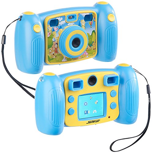 Somikon Kinder-Full-HD-Digitalkamera, 2. Objektiv für Selfies & 2 Sucher, blau (Geschenkideen) von Somikon