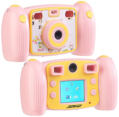 Somikon Kinderkamera: Kinder-Full-HD-Digitalkamera, 2. Objektiv für Selfies & 2 Sucher, rosa (Kamera Kinder, Kinderfotoapparat, Geschenk) von Somikon