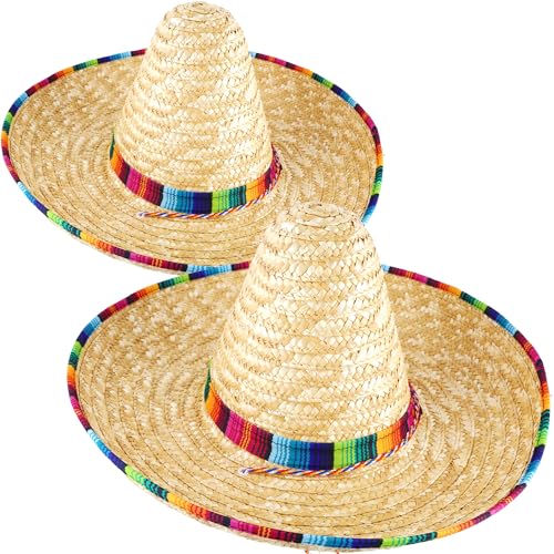 Cinco De Mayo Fiesta-Hüte, mexikanischer Sombrero-Hut mit Serape-Besatz, Stroh, Sombreros, Mexikaner, für Erwachsene, Kinder, verkleiden sich mexikanisch, festlich, Cinco de Mayo, von Sonarun