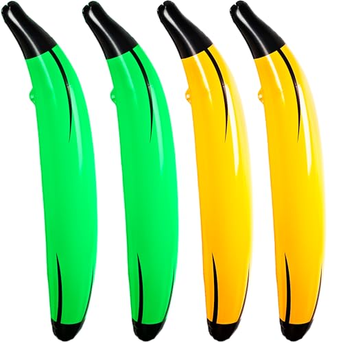 Soanrun Aufblasbare Banane für Brautparty, Hochzeit, Junggesellinnenabschied, Sommerpool, 178,8 cm, 4 Stück, Grün und Gelb Soanrun Aufblasbare Banane für Brautparty, Hochzeit, Junggesellinnenabschied, Sommerpool, 178,8 cm, 4 Stück, Grün und Gelb von Sonarun
