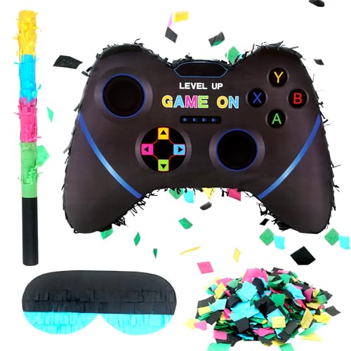 Videospiel-Controller-Pinata mit Augenbinde, Fledermaus und Konfetti, Karnevals-Spiel-Controller, Pinata-Set, Gamer-Partyzubehör für Kinder, Spielthema, Geburtstagsparty, Spielzeug, Videospiel-Controller-Pinata mit Augenbinde, Fledermaus und Konfetti, Karnevals-Spiel-Controller, Pinata-Set, Gamer-Partyzubehör für Kinder, Spielthema, Geburtstagsparty, Spielzeug, von Sonarun