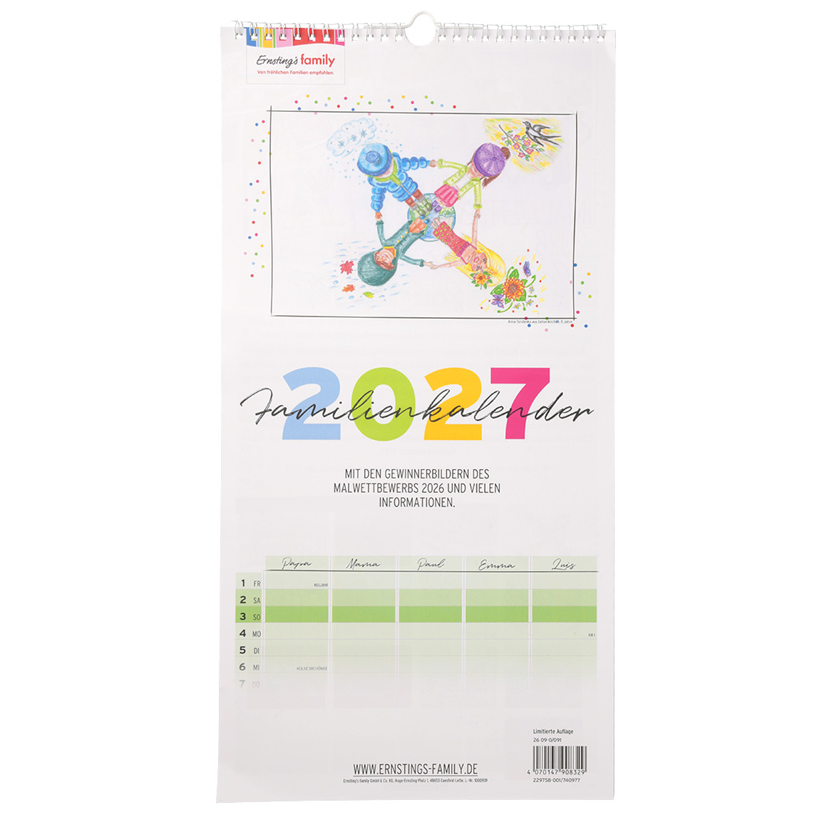 Familienkalender 2027 mit Bildern von Sondereinkauf