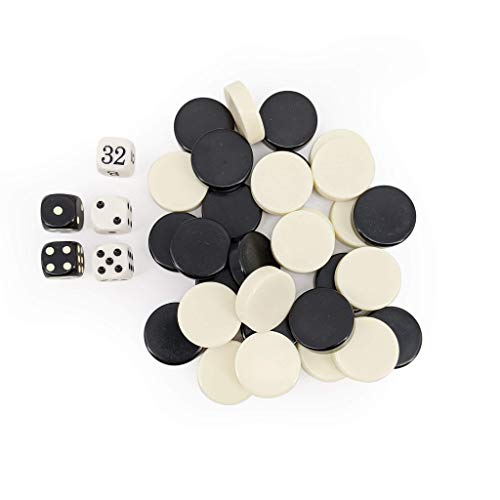 SONDERGUT Reise Backgammon Ersatz Spielsteine und Würfel von Sondergut