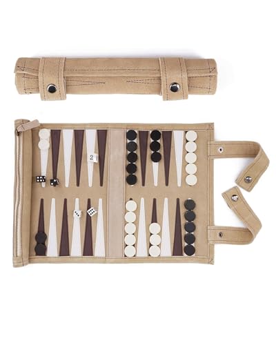 Sondergut Backgammon Brettspiel Cream - Zum Rollen aus 100% Leder - Das Original seit 1998 Camper & Travel-Fans - 25x34cm von Sondergut