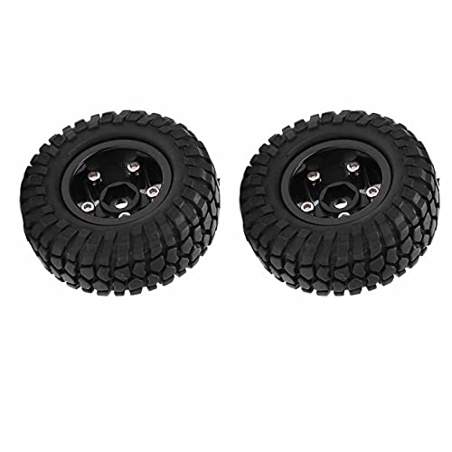 Sonew Aluminiumradfelgen Reifen für Axiale SCX24 AXI00001 1/24 RC Crawler Car Upgrade - Schwarz, Leicht, Langlebig, Hoher Verschleißfestigkeit, Verstärkter Griff (Black) von Sonew