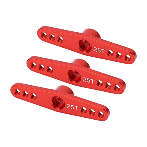 Sonew Hochleistungs -Aluminium -Legierungs RC Servo Arm Horn für 1/10 Fernbedienungsauto Upgrade Haltbar Blau CNC Bearbeitete Metallersatzteile (Rot) von Sonew