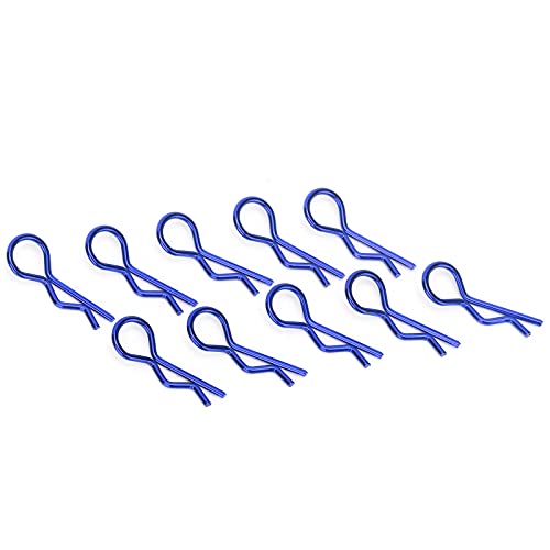 Sonew Premium Metal RC Car Shell Clips mit Sicherem R-Shape-Design für 1/5 1/6 /8/10 RC-Modelle, Goldfarbe, 10-Set von 10 (Blue) von Sonew