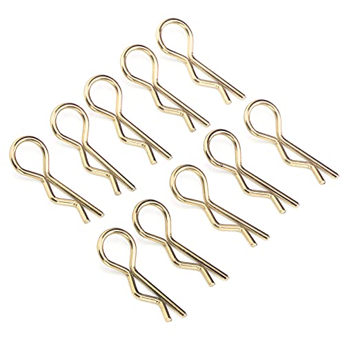 Sonew Premium Metal RC Car Shell Clips mit Sicherem R-Shape-Design für 1/5 1/6 /8/10 RC-Modelle, Goldfarbe, 10-Set von 10 (Gold) von Sonew