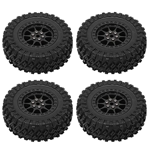 Sonew Premium -RC -Autoreifen Reifenrad mit Antislip Oberfläche Geeignet für MN D90 D91 D99 D99S D86 WPL Modelle Stoßdämpfung, Einfache Installation, 4, Schwarz, Schwarz (R789BL schwarz) von Sonew