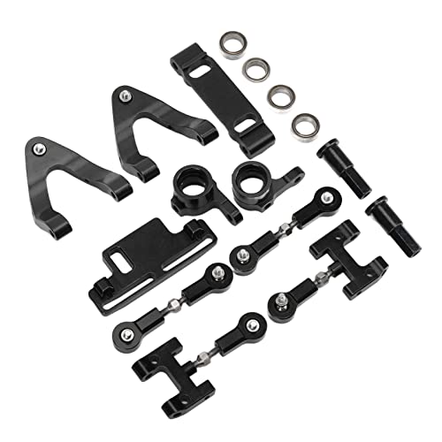 Sonew [RC -Set Im Oberen Unteren Armlenkbecher Premium -Aluminium Legierungs Metall Zubehör Kit für Verbesserte Leistung und Haltbarkeit in WPL D12 RC Autos, Silber (Black) von Sonew
