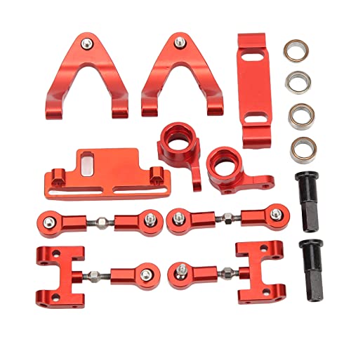 Sonew [RC -Set Im Oberen Unteren Armlenkbecher Premium -Aluminium Legierungs Metall Zubehör Kit für Verbesserte Leistung und Haltbarkeit in WPL D12 RC Autos, Silber (Rot) von Sonew