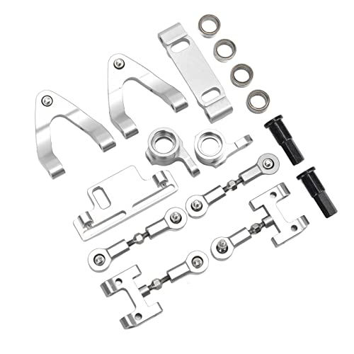 Sonew [RC -Set Im Oberen Unteren Armlenkbecher Premium -Aluminium Legierungs Metall Zubehör Kit für Verbesserte Leistung und Haltbarkeit in WPL D12 RC Autos, Silber (Silver) von Sonew