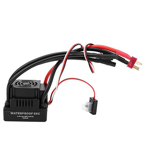 Sonew wasserdichte Bürstenlose ESC für 1/8 RC -Auto - 120A Elektronischer Geschwindigkeitsregler mit T Stecker mit Verbesserter Gasreaktion und Mehreren Schutzfunktionen (T-Stecker) von Sonew