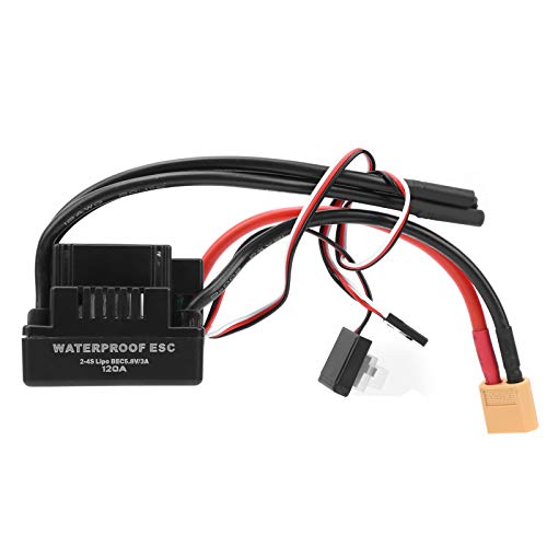 Sonew wasserdichte Bürstenlose ESC für 1/8 RC -Auto - 120A Elektronischer Geschwindigkeitsregler mit T Stecker mit Verbesserter Gasreaktion und Mehreren Schutzfunktionen (XT60) von Sonew