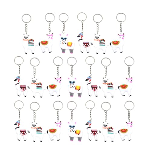 20 Stück Alpakas Schlüsselanhänger Cartoon PVC Soft Bag Charm Anhänger geeignet für Schule Karneval Belohnungen und Partygeschenk Einzigartiges Zubehör von Songelt