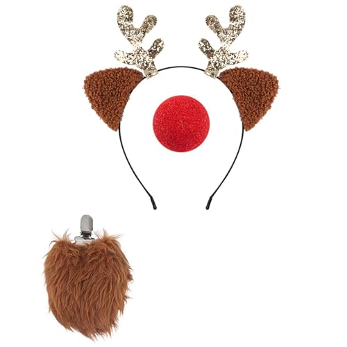 Haarreif für Kinder, Weihnachten, Ohren, Haarbänder-Set, Maskeraden, Halloween, Haarreif für Kinder, Jugendliche und Erwachsene, weicher Stoff Haarreif für Kinder, Weihnachten, Ohren, Haarbänder-Set, Maskeraden, Halloween, Haarreif für Kinder, Jugendliche und Erwachsene, weicher Stoff von Songelt