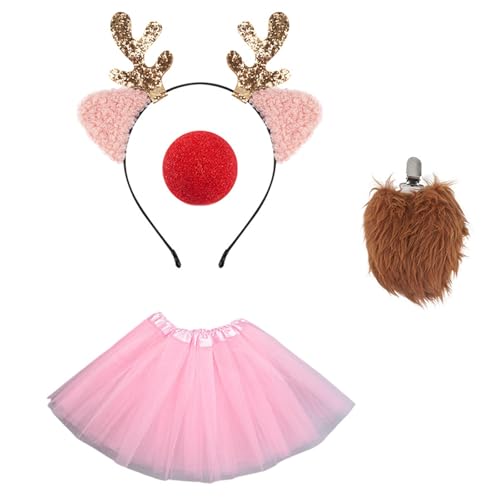 Haarreif für Kinder, Weihnachten, Ohren, Haarbänder-Set, Maskeraden, Halloween, Haarreif für Kinder, Jugendliche und Erwachsene, weicher Stoff von Songelt