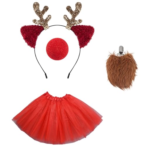 Haarreif für Kinder, Weihnachten, Ohren, Haarbänder-Set, Maskeraden, Halloween, Haarreif für Kinder, Jugendliche und Erwachsene, weicher Stoff von Songelt