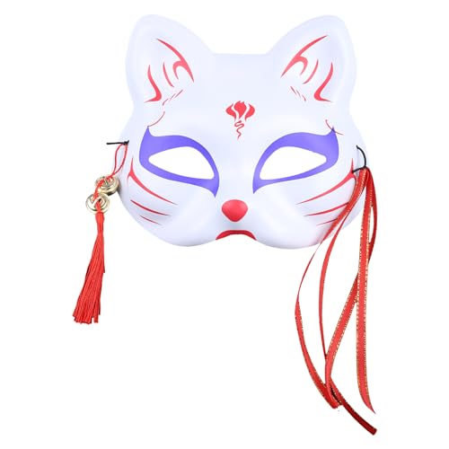 Japanisches Tier für halbes Gesicht mit Quasten, kleine Glocken, handbemalt, Cosplay, Anime, Party, Kostüm, Maskerade, Festival, Facny, Verkleidung, Halloween, Dekoration, Maskerade, Kostüm, Cosplay Japanisches Tier für halbes Gesicht mit Quasten, kleine Glocken, handbemalt, Cosplay, Anime, Party, Kostüm, Maskerade, Festival, Facny, Verkleidung, Halloween, Dekoration, Maskerade, Kostüm, Cosplay von Songelt