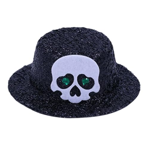 Minis Hut Haarspange Skelett Hut Haarspangen Schädel Kappen Haarspange Dekorative Accessoires Party Hüte Clip On Designs Halloween Schädel Caps Clips von Songelt