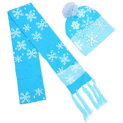 Songelt 2 Stück Weihnachts-LED-beleuchtete Hüte für Weihnachtsfeier, buntes Design, Neujahr, Kinder, Schal, Tops für Damen von Songelt
