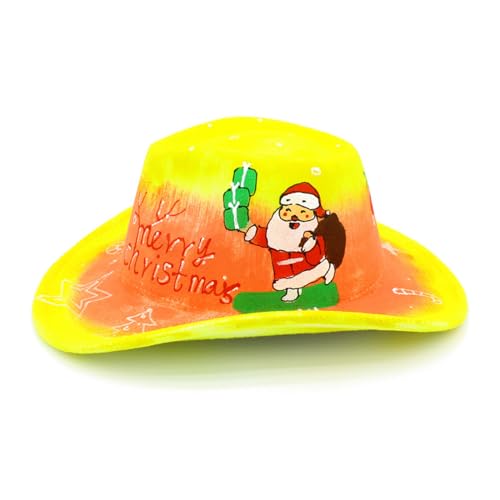 Songelt Cowboyhut mit gebogener Krempe, für Damen, Herren, für Halloween, Weihnachten, Party, eleganter Damenhut, winddicht, für Erwachsene, Weihnachten, Cowboyhüte, Damen, Herren, grüne Hüte von Songelt