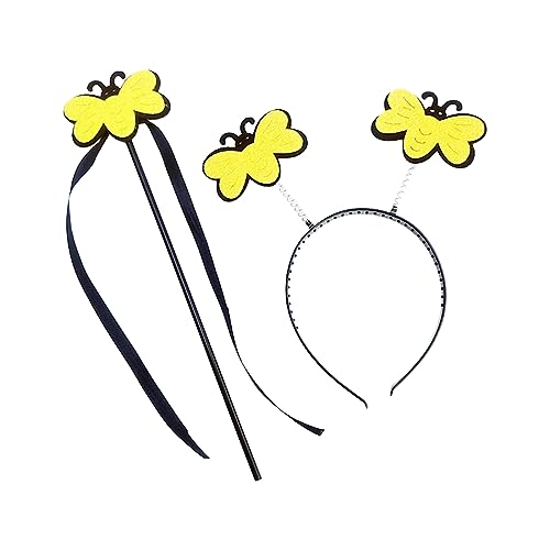 Songelt Festival Stirnband Fee Zauberstab Set für Halloween Party Gothic Cosplay Requisiten Haarschmuck Thema tragen Fledermaus Stirnband Halloween Foto Requisiten Kostüm Cosplay Zubehör von Songelt