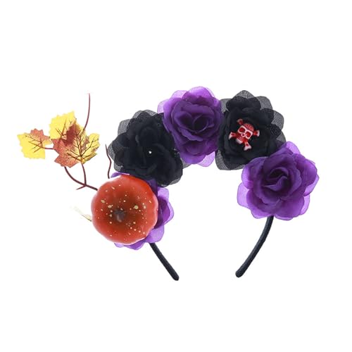 Songelt Halloween-Stirnband, Totenkopf-Haarreif, Kürbis-Kopfschmuck, Halloween-Party, Cosplay, Maskeraden, Kostüm-Zubehör für Damen, Stirnbänder für Frauen von Songelt