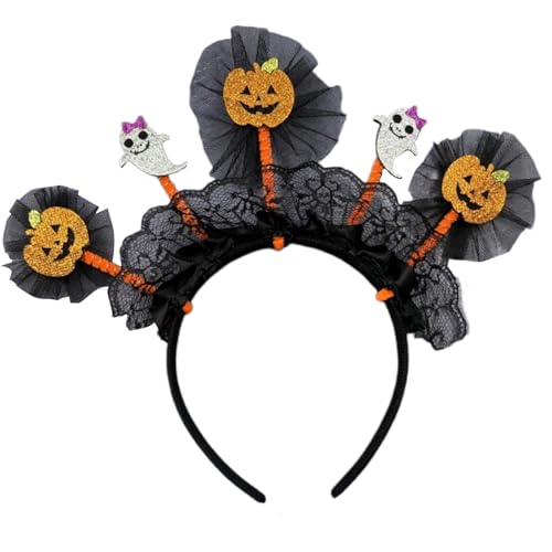 Songelt Halloween Tüll Kürbis Stirnband Einzigartige Haarteile Kopfbedeckung Tüll Haarschmuck für Kostümpartys und Alltag Cosplay Kürbis Kopfbedeckung von Songelt