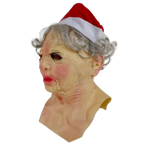 Songelt Halloween alte Frauen Oma Kopfbedeckung Gesichtsbedeckung mit Hut Halloween Kostüm Dekorationen Vollkopf Gesichtsbedeckung Gruselige Requisiten Songelt Halloween alte Frauen Oma Kopfbedeckung Gesichtsbedeckung mit Hut Halloween Kostüm Dekorationen Vollkopf Gesichtsbedeckung Gruselige Requisiten von Songelt
