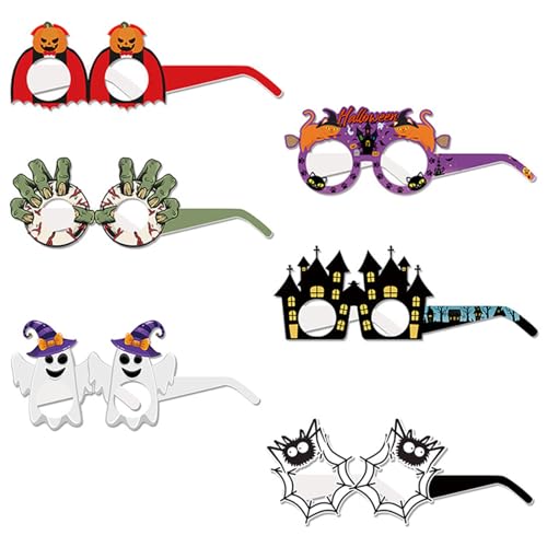 Songelt Hallowmas Partybrille Halloween Brille Lustige Rahmen Halloween Dekorationen Halloween Papier Brille Hexe Fledermaus Kürbis Rahmen von Songelt