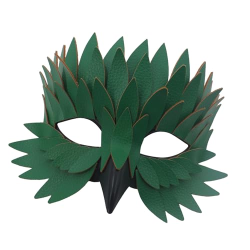 Songelt Leichtes, verstellbares halbes Gesicht mit gefiederten Stilen, Party-Kostüm-Requisiten, Rollenspiele, Maskeraden, tragbares Themenparty-Zubehör von Songelt