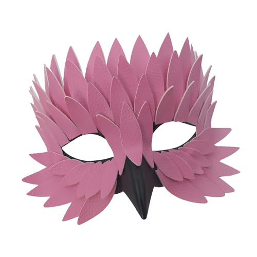 Songelt Leichtes, verstellbares halbes Gesicht mit gefiederten Stilen, Party-Kostüm-Requisiten, Rollenspiele, Maskeraden, tragbares Themenparty-Zubehör von Songelt