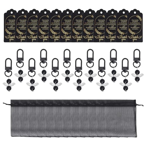 Songelt Metall-Schlüsselanhänger-Set mit 12/36 bedeutungsvollen Dankeschönen für verschiedene Anlässe wie Lehrertag oder Geburtstage, elegantes Schlüsselanhänger-Set von Songelt