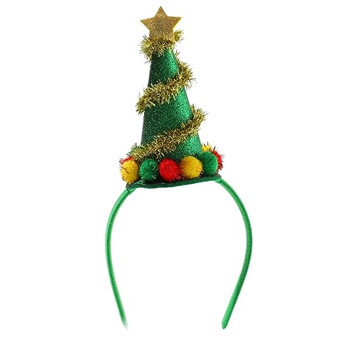 Songelt Party-Stirnband, pelziger Weihnachtsbaum, Kopfbedeckung, Glitzer-Haarreif für Halloween, Kopfschmuck, Baumzubehör von Songelt