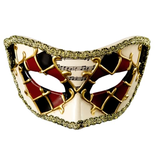 Songelt Vintage karierte Karnevals-Halbgesichtsabdeckung, Spitzeneinfassung, Maskerade, Augenmaske für Cosplay-Party und Karneval, Kostümpartys, Feiern von Songelt