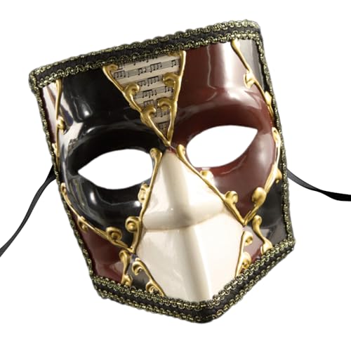 Venezianer-Karneval, Vollgesichtsabdeckung, Spitzenbesatz, Vintage-Kontrastfarbe, Maskerade, Augenmaske für Kostümpartys, Zubehör, Vollgesicht von Songelt